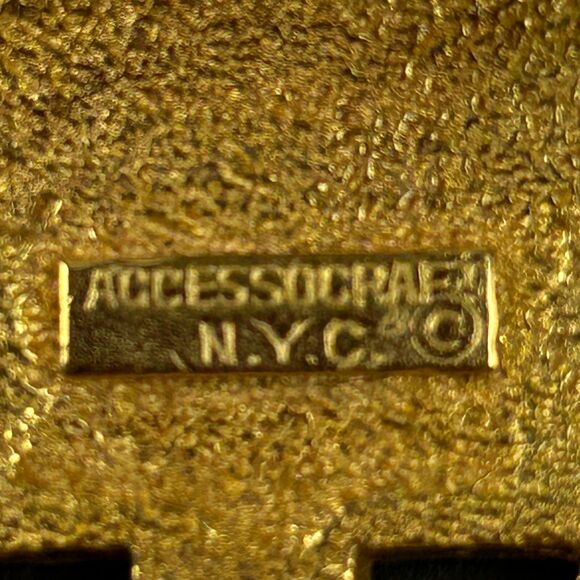 Vintage Accessocraft NYC Bold Interlocking Belt Buckle Gold Tone Signed main image 12